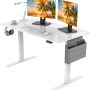 Standing Desk Electric Adjustable Height Home Office Desks, Stand Up Desk Adjustable Computer Desk, Electric Desk Sit Stand Desk Work White Desk 48’’x 24’’ - Image 2