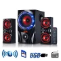 beFree Sound BFS-99X 2.1 Channel Multimedia Entertainment Shelf Bluetooth Speaker System in Red - Image 4