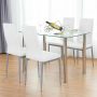5Pcs Dining Set Kitchen Room Table Set Dining Table and 4 Leather Chairs - Image 3