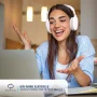 SoundPlay Foldable Wireless Headphones, Bluetooth Over-Ear Headset with Built-in Mic, White - Image 6