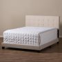Brookfield Contemporary Beige Fabric Upholstered Full Size Bed - Image 4