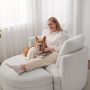 Holley Oversized Fabric Accent Chair with Storage Ottoman - Image 4
