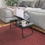COSCO Folding Lap Desk, Adjustable Laptop Tray, Multipurpose Table for Writing or Reading w/ Phone Holder & Cup Holder, Black - Image 3