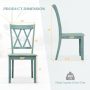 Set of 2 Wooden Dining Chairs Mid Century Farmhouse Retro Kitchen Chairs - Image 3