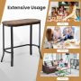 Narrow End Table with Rustic Wood Grain and Stable Steel Frame - Image 6