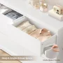 Homfa 6 Drawer Double Dresser, 47.2'' Wood Storage Side Cabinet Chest of Drawer for Bedroom Living Room, White - Image 5