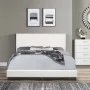 Willow Nailhead Trim Upholstered Full Bed, White Faux Leather - Image 3