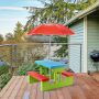 Kids Picnic Folding Table and Bench Set with Umbrella - Image 1