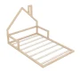 Euroco Full Size Wood Floor Bed for Kids Room, Natural - Image 5