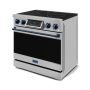 36 in. Wide 5 Elements Gordon Ramsay Series by Thor Kitchen 6.0 Cu.Ft Freestanding Electric Range with Navy Blue Handles - Stainless Steel - Image 2