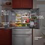 KitchenAid - 36 in. Wide 26 cu. ft. Multi-Door French Door Refrigerator with Platinum Interior - Stainless Steel - Image 3
