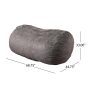 6.5 ft. Charcoal Suede Polyester Bean Bag - Image 4