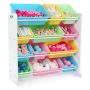 Pastel Collection White/Pastel Toy Storage Organizer with 12 Plastic Bins - Image 4