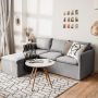 Costway Convertible Sectional Sofa L-Shaped Couch w/Reversible Chaise Light Grey - Image 3