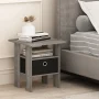 Furinno 2 Petite End Table Bedroom Night Stand - Set of Two, Gray/Black - Image 6