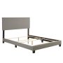 Florence Upholstered Faux Leather Platform Bed, Queen, Gray - Image 2