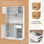 71 Inch Tall Pantry Cabinet with Outlets for Dining Room - Image 4