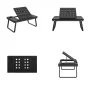 COSCO Folding Lap Desk, Adjustable Laptop Tray, Multipurpose Table for Writing or Reading w/ Phone Holder & Cup Holder, Black - Image 5