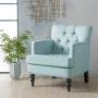 Malone Tufted Light Blue Fabric Club Chair with Stud Accents - Image 2