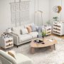 Modern End Table Bedside Table with 2 Rattan Decorated Drawers - Image 5