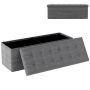 Costway 43” Folding Ottoman Bench with Storage Chest & Pocket End of Bed Bech End of Bed Bech with Divider Dark Gray - Image 1