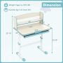 Height Adjustable Kids Study Desk with Tilt Desktop - Blue - Image 4