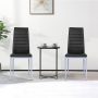 4 Pieces PVC Elegant Design Leather Dining Chairs with Solid Metal Legs - Image 2