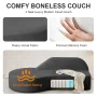 Aukfa 91" Modern Cloud Sofa Curved Boneless Couch Deep Seat Sofa for Living Room Bedroom, Chenille, Dark Gray - Image 4