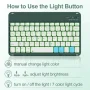 Aoub Backlit Keyboard Case for iPad 11th/10th Generation A16 with Pencil Holder 11inch/10.9 inch, Magnetic Detachable Wireless Bluetooth Folio Stand Rechargeable Keyboard Cover, Dark Green - Image 4