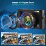 ACTITOP Digital Camera 4K 48MP Autofocus Vlogging Camera for Youtube with 180° Flip Screen, 32GB SD Card, 16X Zoom, Beginner Video Camera for Travel,TikTok - Image 4