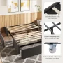 Amolife Base de Cama Tipo Plataforma Tapizada Tamaño Queen con 3 Cajones de Almacenamiento, Gris Oscuro - Image 3