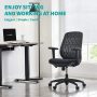 Office Chair,Ergonomic Office Chair, Tilt Back Home Office Desk Chair with Lumbar Support,Ergonomic Computer Chair with Adjustable Armrest, Swivel Comfortable Office Desk Chair on PA Wheels,Black - Image 6