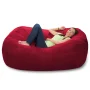 Bean Bag Chair Lounger - Large 6-Foot Shredded Memory Foam Bean Bag Chair - Removable, Machine Washable Microfiber Cover - Cozy 2-Person Breton Brand Sofa Lounger for Reading, Relaxing, and Gaming, in Multiple Colors and Fabrics - Image 5
