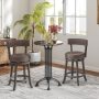 Set of 2 Counter Height Chairs with 360° Swivel Seat and Rubber Wood Frame (24 inches) - Image 2