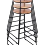Mainstays 28"H Backless Stool Black Metal Base with Natural Wood Seat - Set of 4 - Image 1