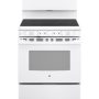 GE - 30 in. Wide 4 Elements 5 Cu. Ft. Freestanding Electric Range with Self-Cleaning and Dual-Element Bake - White - Image 1