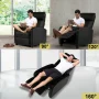 Modern Home Theater Recliner in Faux Black Leather Manual - Image 5