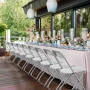 UBesGoo 10 Packs Plastic Folding Chairs Platsic Chair for Wedding Business Activities Banquet Seat Party Event Chair for Adults, White - Image 2