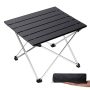 15.6 in. x 13.6 in. Folding Rectangle Aluminum Camping Picnic Tables for BBQ, Picnic and Park, Black - Image 1