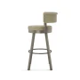 Rosco 26 in. Matt Light Grey Metal Beige Fabric Counter Stool - Image 2