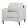 A&D Home Sedona Ivory White Faux Linen Modern Accent Chair, Upholstered Contemporary Lounge Armchair - Image 6