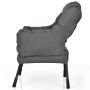 Gray Modern Polyester Fabric Lazy Chair with Steel Frame and Side Pocket - Image 6