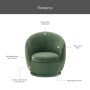 Better Homes & Gardens Mira Kids Swivel Chair, Olive Velvet - Image 2