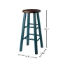 Ivy 29 in. Rustic Teal and Walnut Wood Frame Bar Stool - Image 3