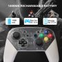 Baobaomao Switch Pro Controller Compatible with Switch/Switch Lite, Wireless Pro Controller Replacement for Switch Controller with 600mA Battery (White) - Image 1