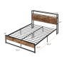 Full/Queen Bed Frame with 2-Tier Storage Headboard and Charging Station - Full Size - Image 3