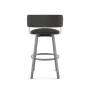 Stinson 26 in. Glossy Grey Metal Charcoal Mat Black Polyurethane Counter Stool - Image 3