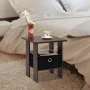 Dark Brown and Black Storage End Table - Sonoma Oak/Ivory - Image 4
