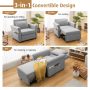 3-in-1 Pull-out Convertible Adjustable Reclining Sofa Bed - Image 3