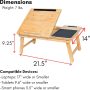 Sofia + Sam Multi Tasking Laptop Bed Tray – Work from Home Desk - Bamboo Lap Desk – Folding TV Tray Table – Smartphone Tablet Lap Tray – Homework Study Reading Eating Food - Computer Stand - Natural - Image 3